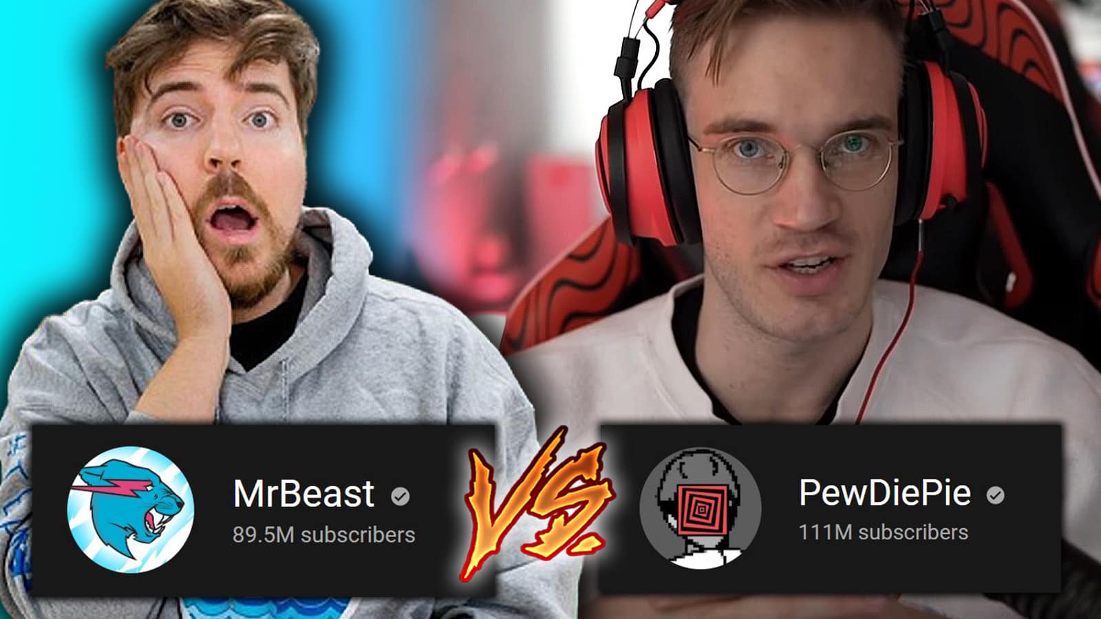 PewDiePie reacts to MrBeast subscriber gain 13