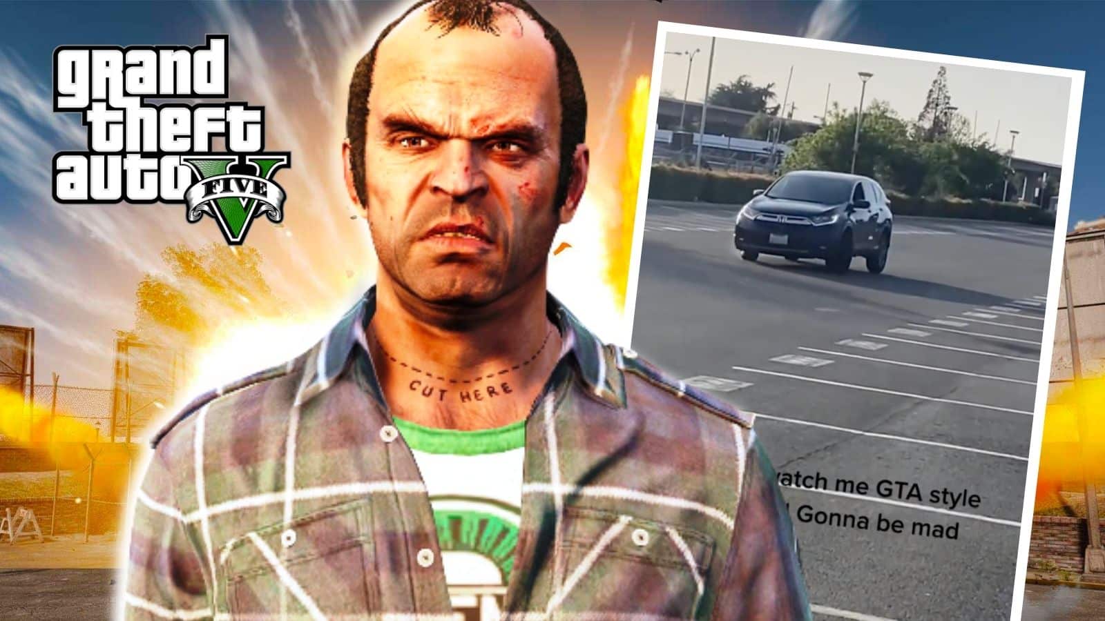 Il figlio di TikToker guida lauto nel parcheggio stile GTA 1