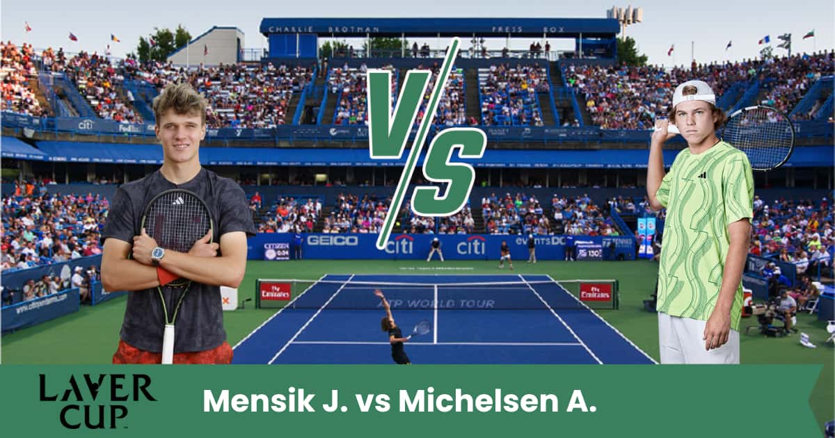 Sfida equilibrata alla Laver Cup: Mensik punta sulla solidità, Michelsen sull’attacco rapido. Atteso un match spettacolare sul cemento indoor.