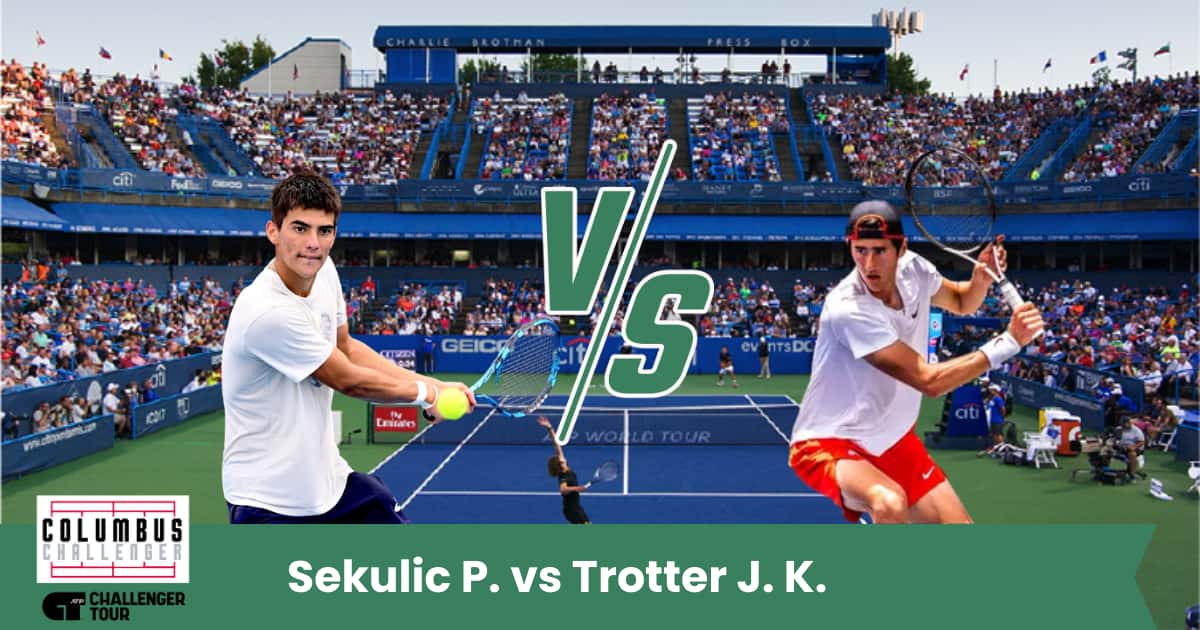 Sfida equilibrata al Challenger di Columbus: Sekulic punta sulla solidità da fondo campo, mentre Trotter cercherà di imporsi con il servizio. Pronostico leggermente a favore di Sekulic.