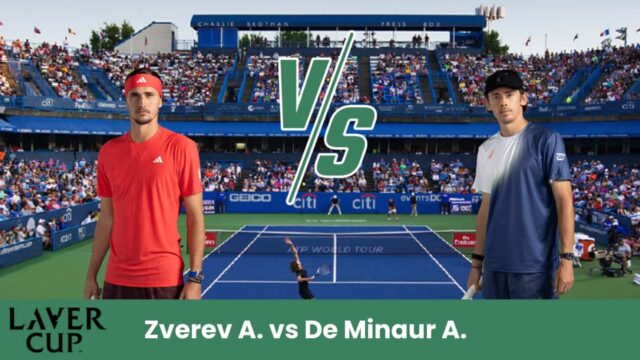 Alexander Zverev affronta Alex de Minaur nella Laver Cup 2025: una sfida di potenza contro velocità sul cemento indoor.