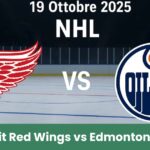 Immagine promozionale NHL: Detroit Red Wings vs Edmonton Oilers su pista di ghiaccio.