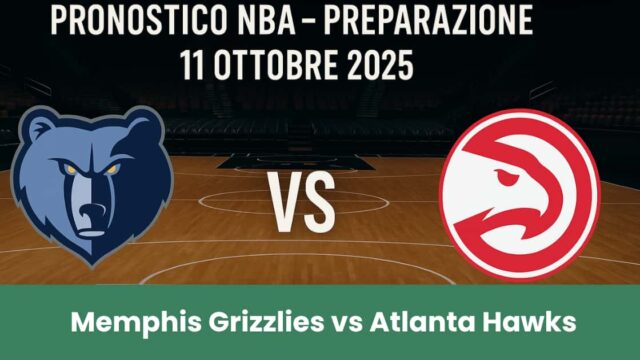 Partita NBA di preparazione tra Memphis Grizzlies e Atlanta Hawks sul campo da basket.