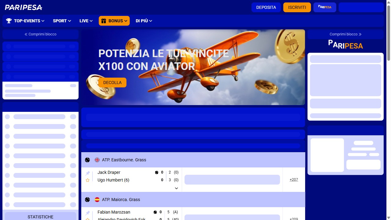 Homepage PariPesa, screenshot del sito