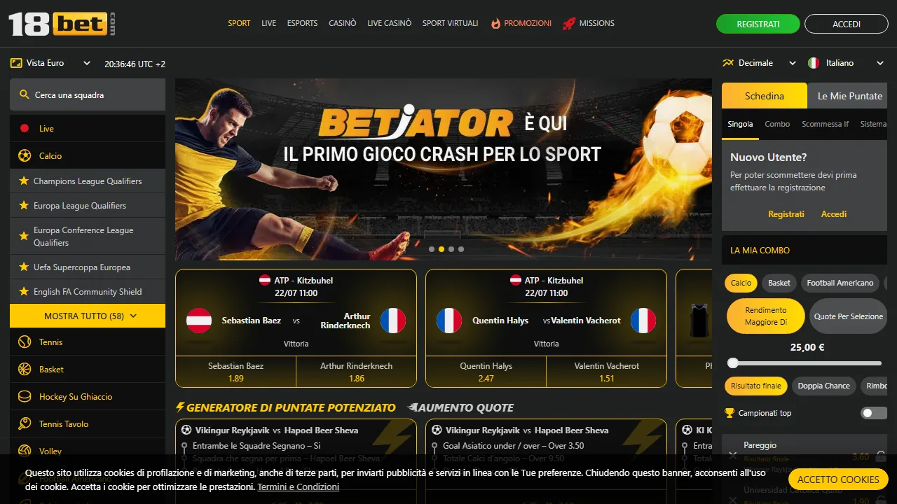 Il casinò online di 18bet