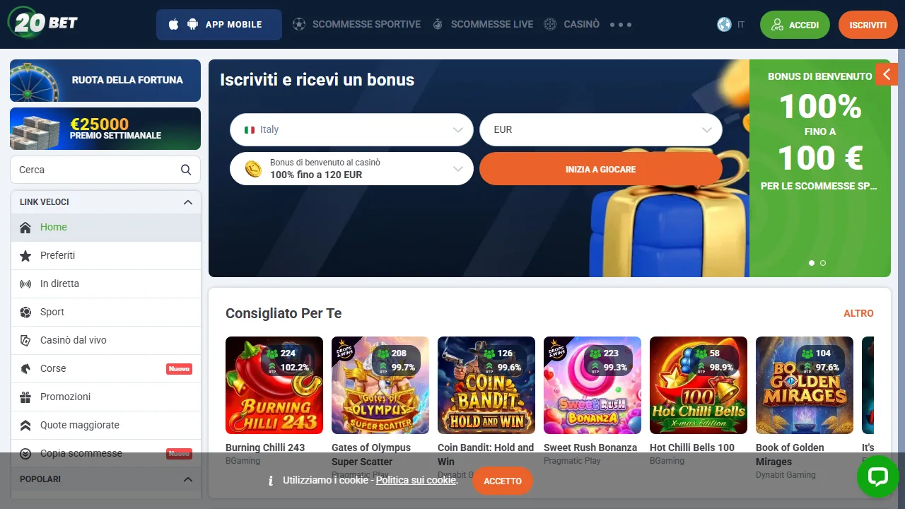 I metodi di pagamento di 20bet