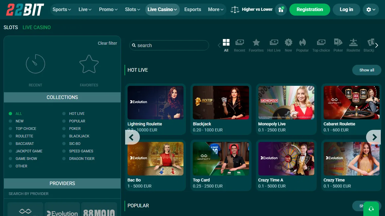 Il casinò online di 22bit