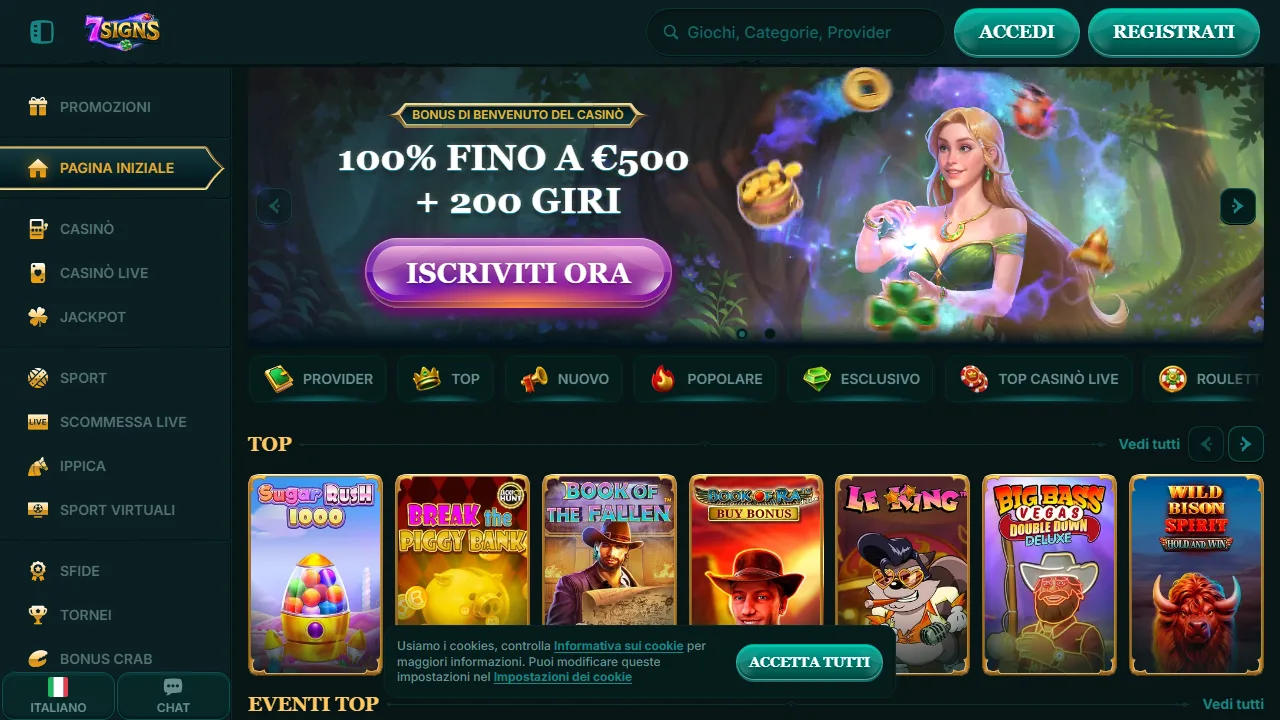 La homepage di 7signs