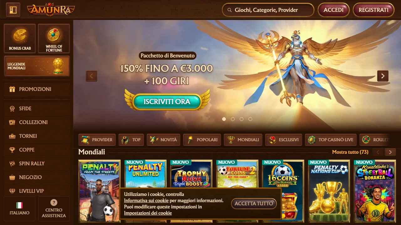 AmunRA Casino Recensioni 4 La homepage di amunra-casino