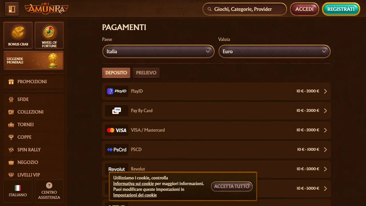AmunRA Casino Recensioni 12 I metodi di pagamento di amunra-casino