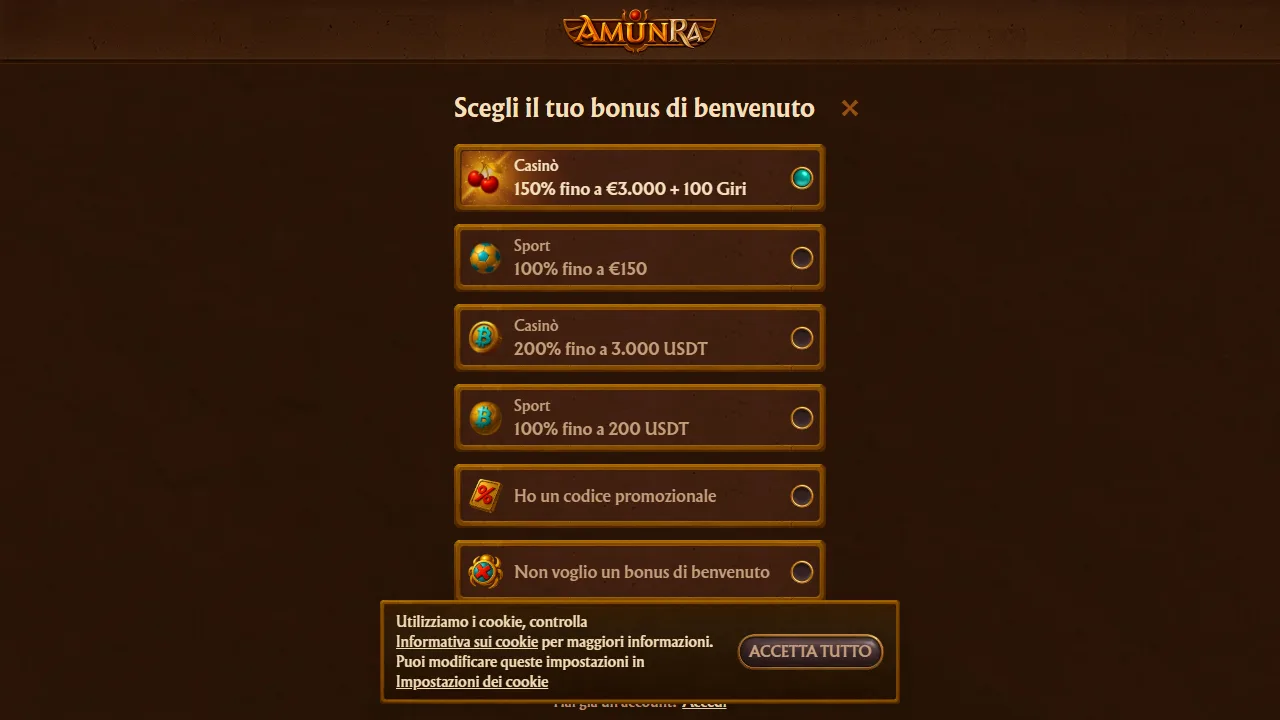 AmunRA Casino Recensioni 11 Il form di registrazione di amunra-casino