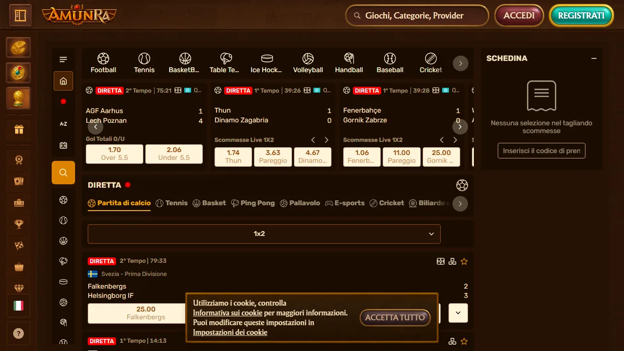 AmunRA Casino Recensioni 5 La sezione scommesse sportive di amunra-casino