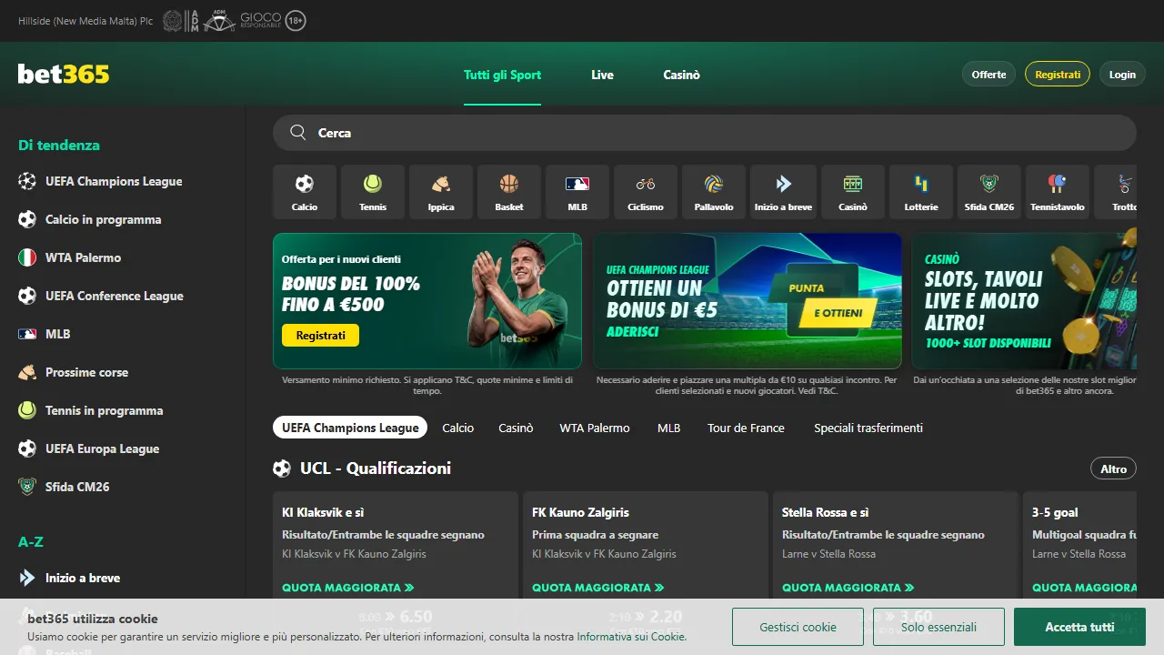 Il casinò online di bet365