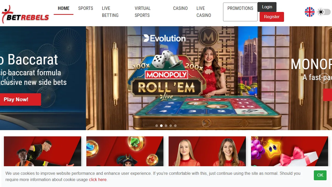 La homepage di betrebels