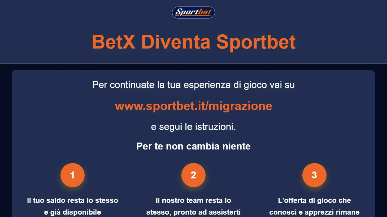 La homepage di betx