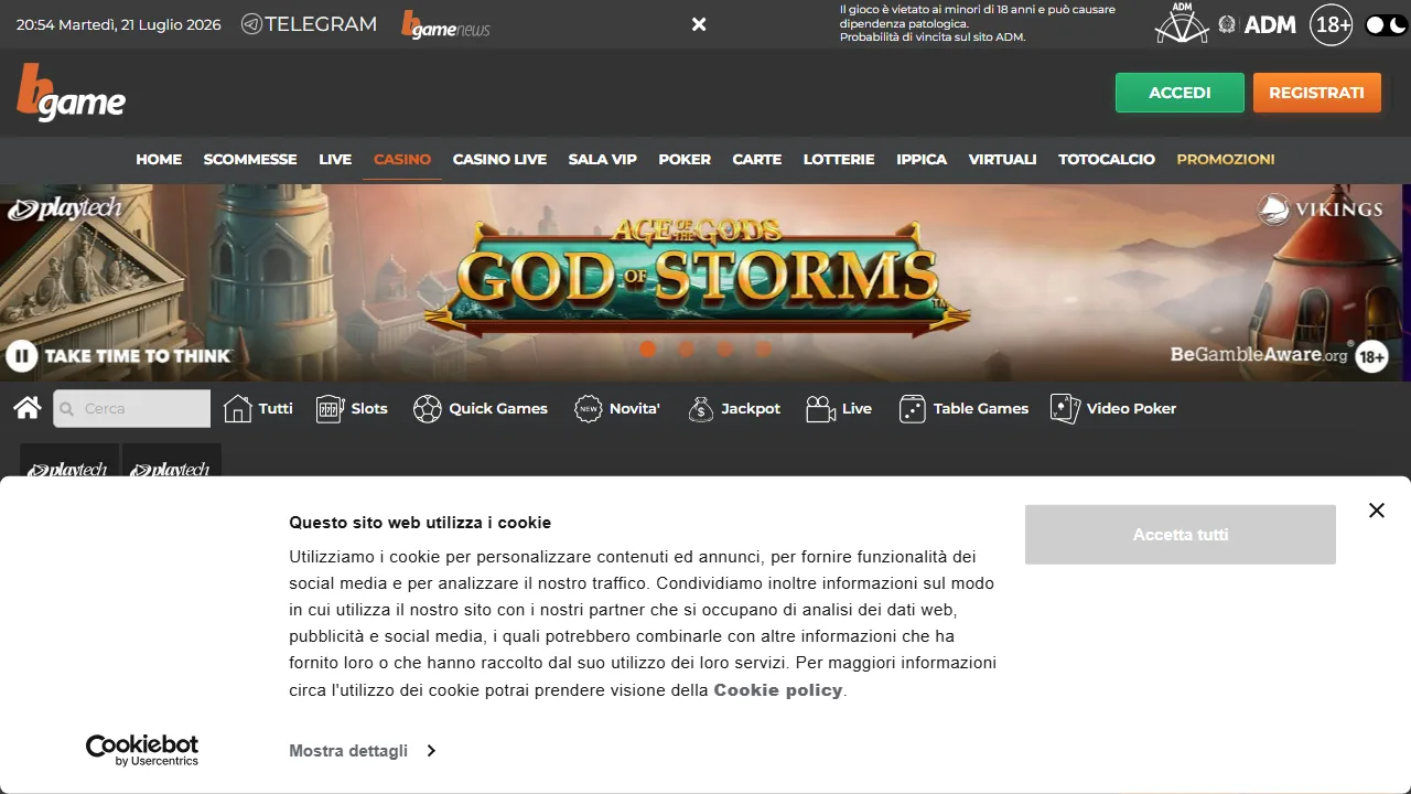 Il casinò online di bgame