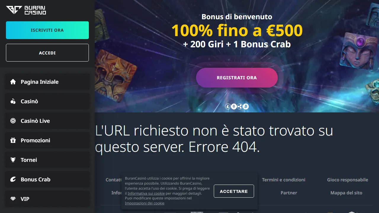 Il form di registrazione di buran-casino
