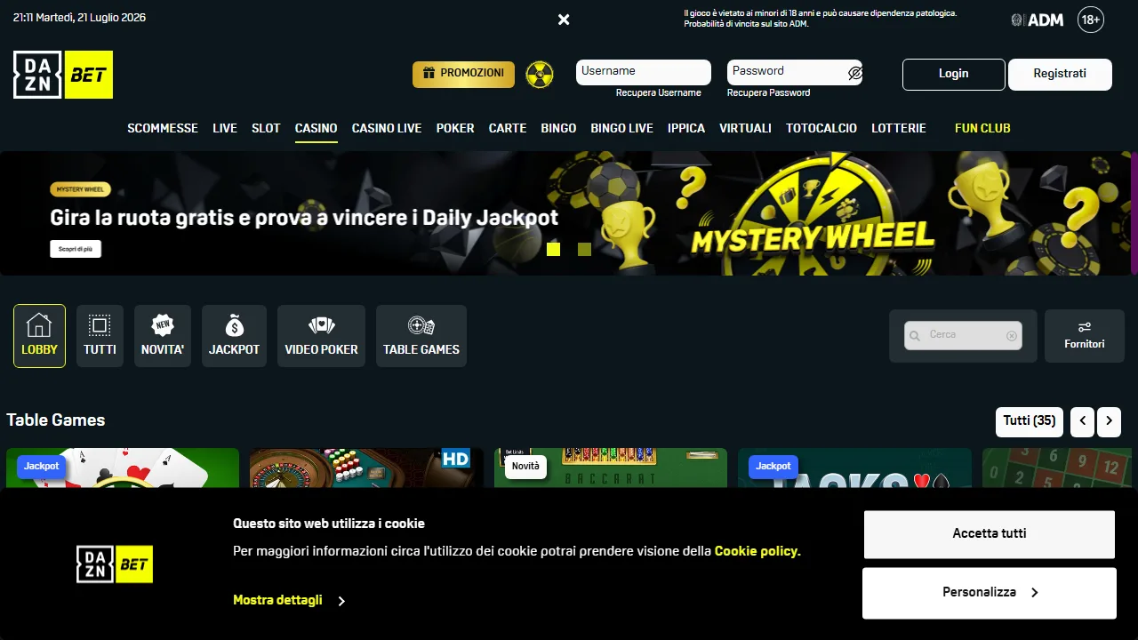 Il casinò online di daznbet