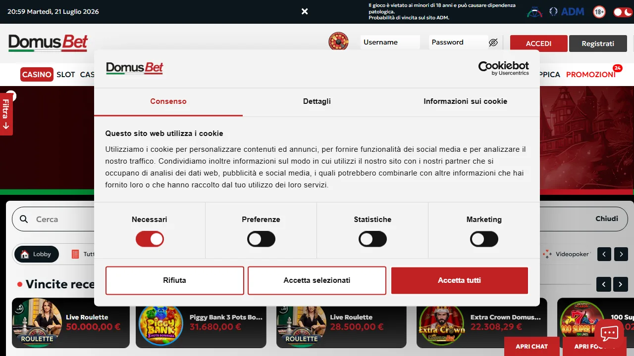 Il casinò online di domusbet