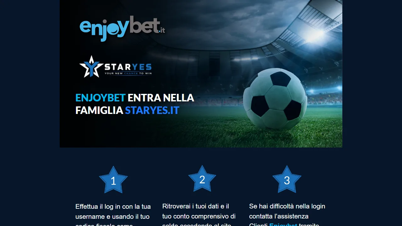 EnjoyBet Recensioni 4 La homepage di enjoybet