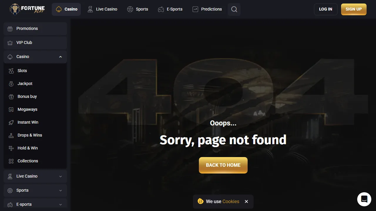 Il form di registrazione di fortune-play