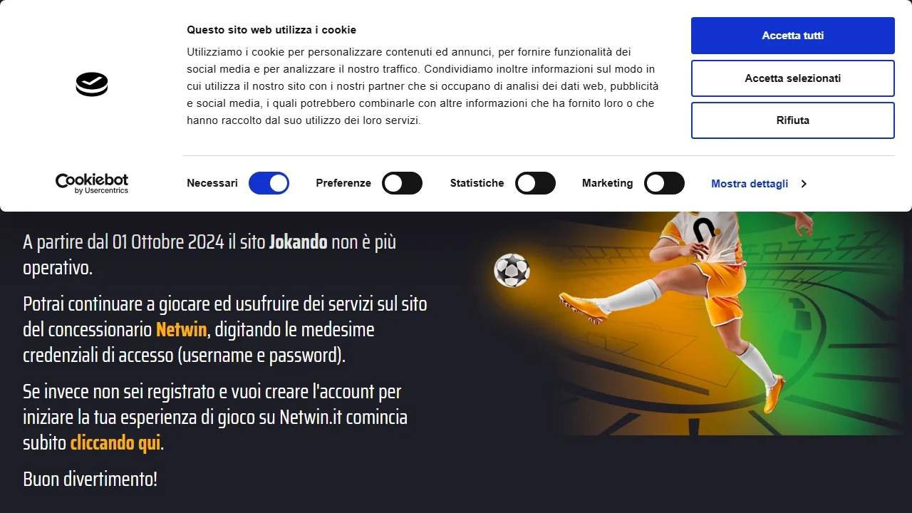 La homepage di jokando