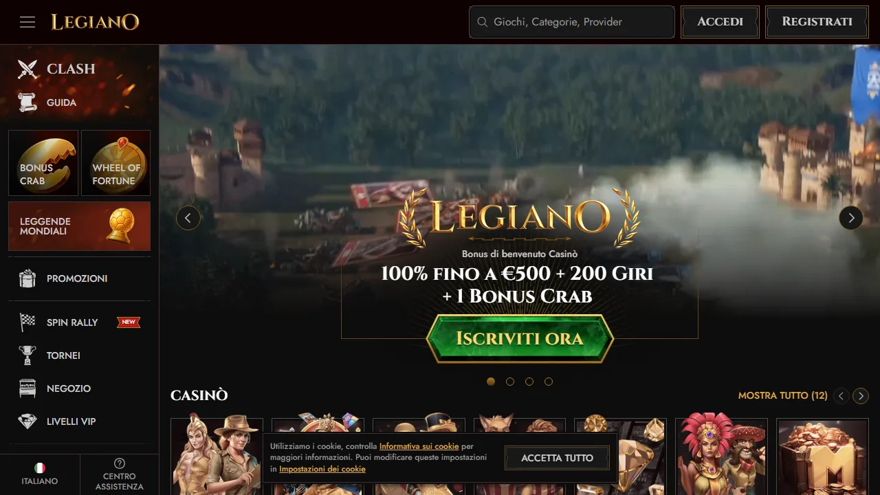 La homepage di legiano-casino