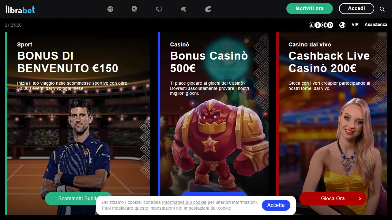 La homepage di librabet