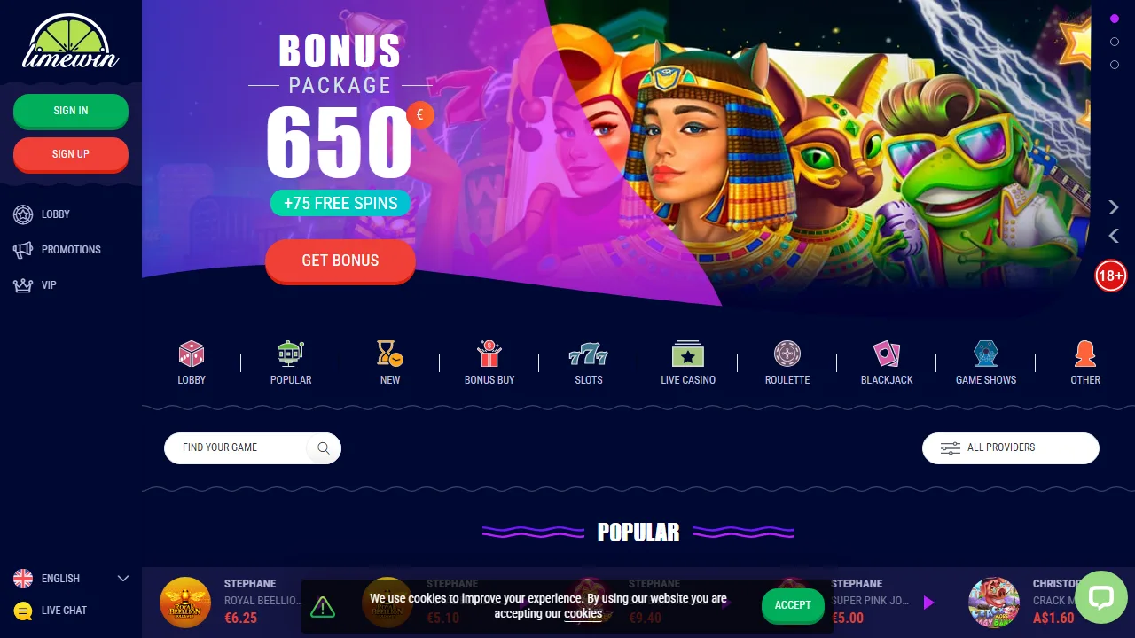 La homepage di limewin
