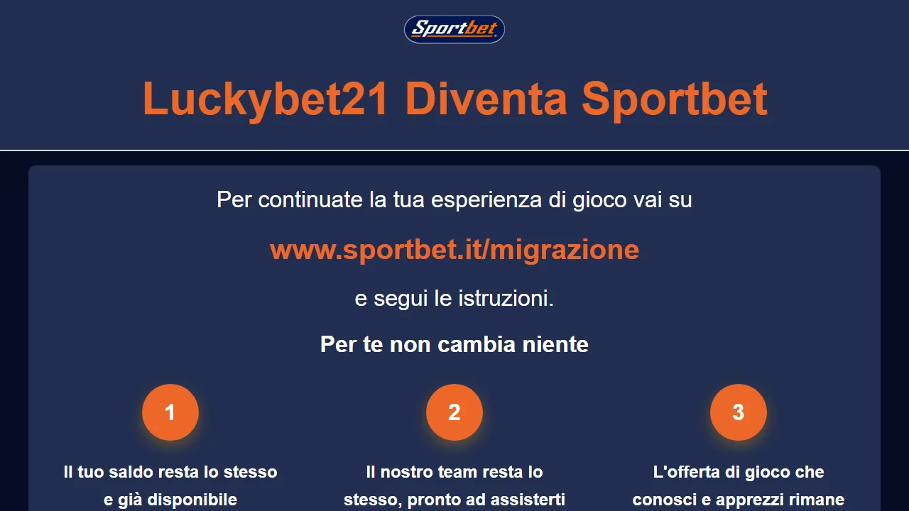 Il form di registrazione di luckybet21