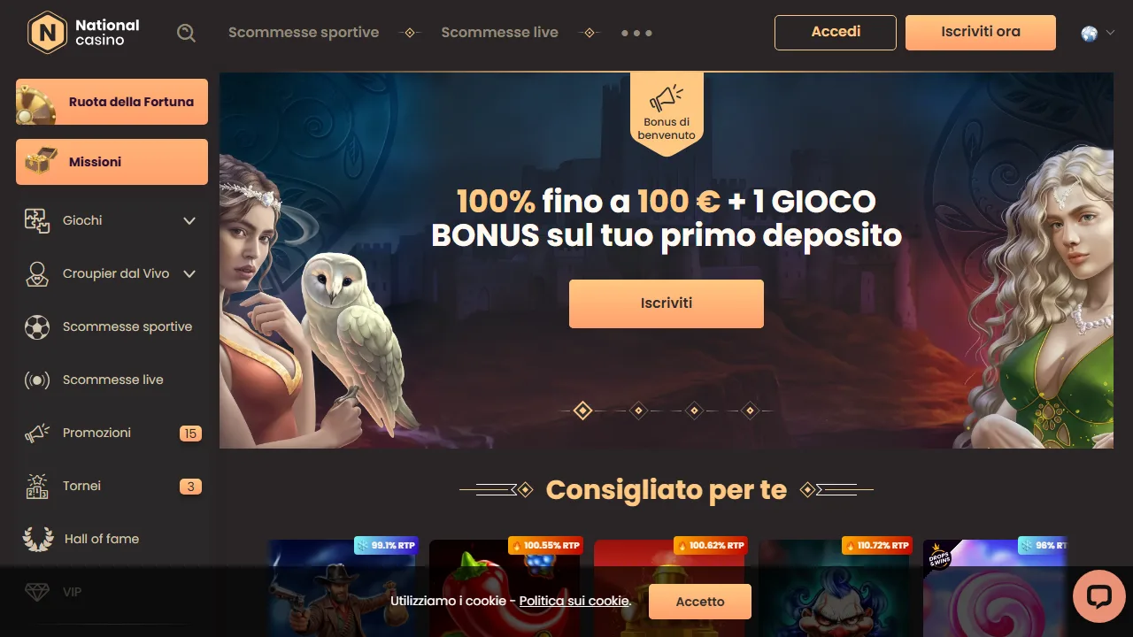 National Casino Recensioni 4 La homepage di national-casino