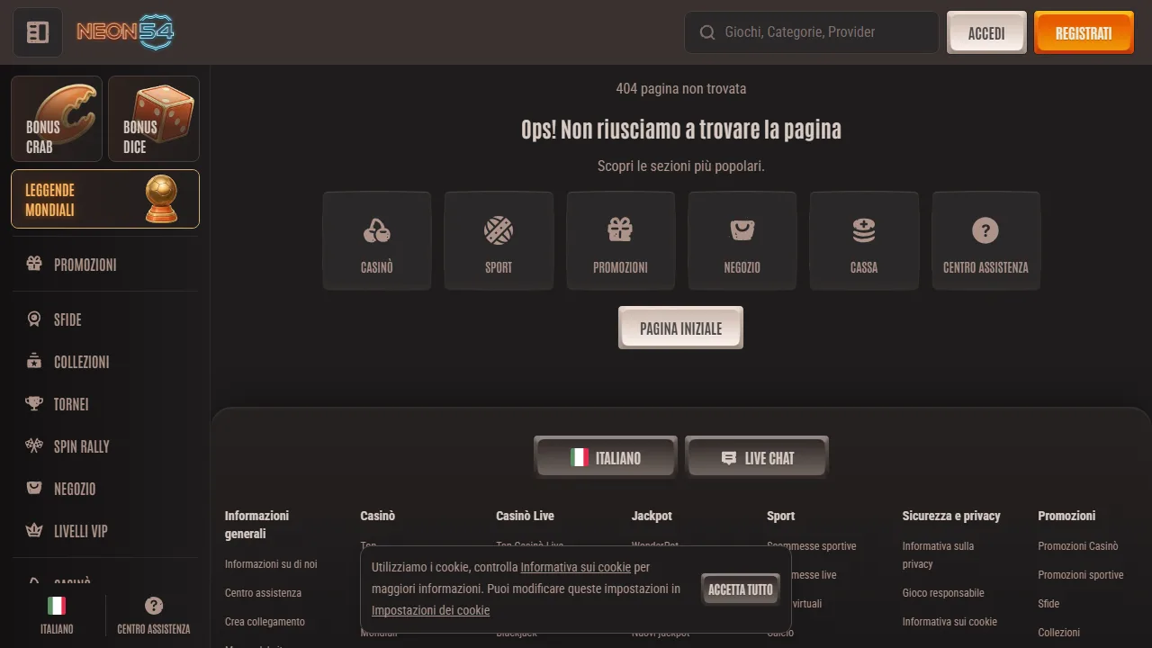Il casinò online di neon54