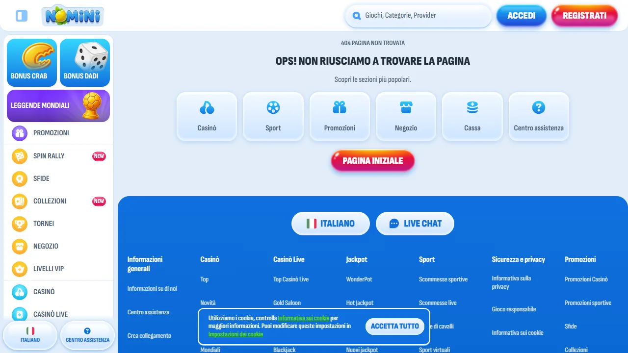 Il casinò online di nomini