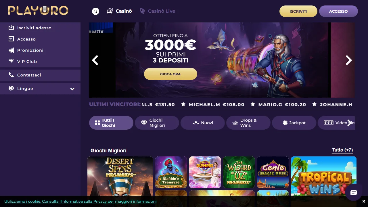 Il form di registrazione di playoro