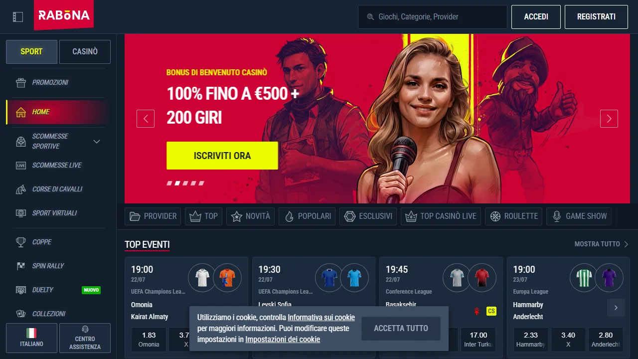 Rabona Scommesse Recensioni 4 La homepage di rabona-scommesse