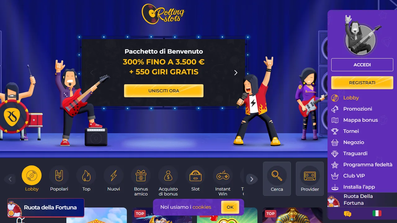 La homepage di rolling-slots