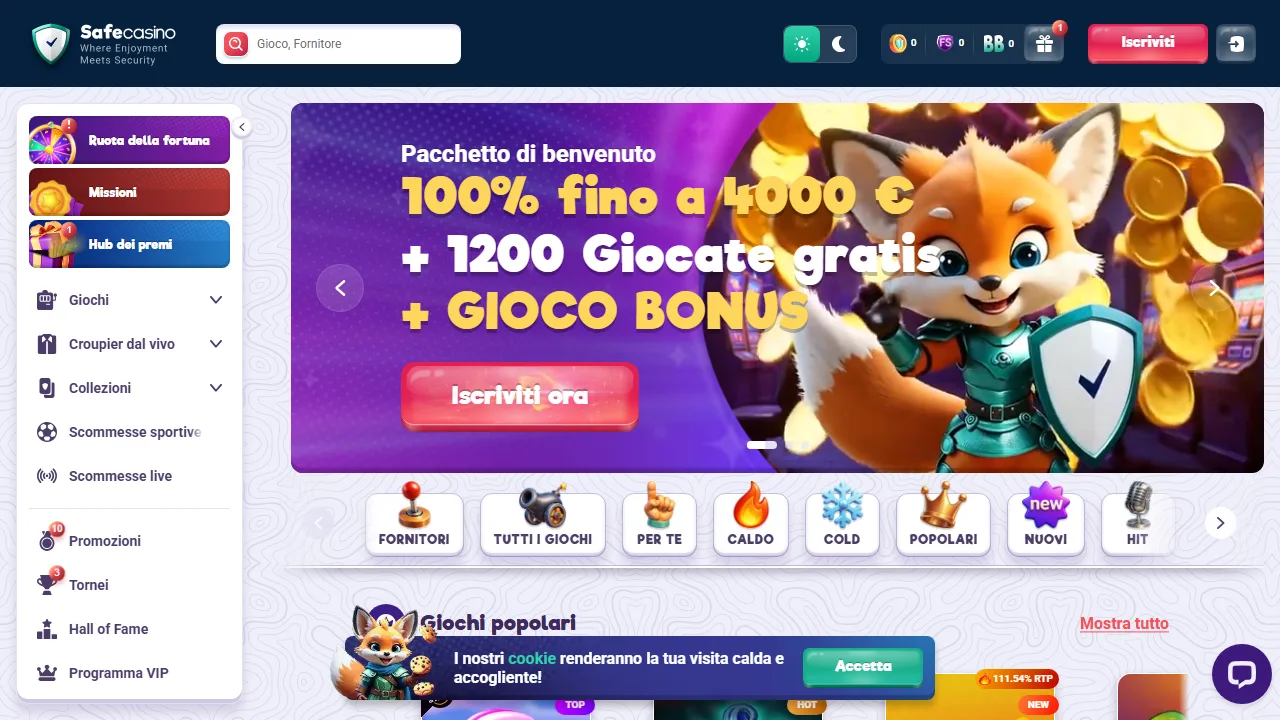 SafeCasino.com Recensioni 4 La homepage di safecasino-com
