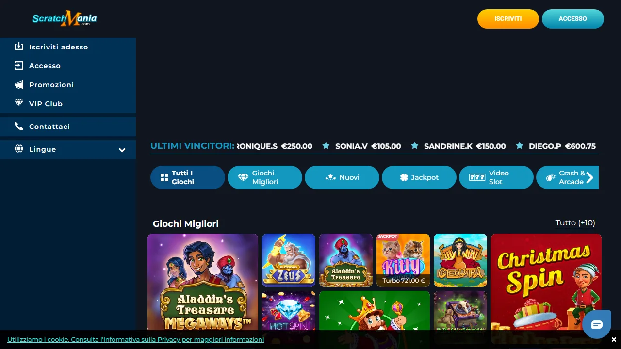 La homepage di scratchmania
