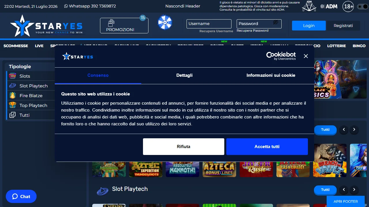 Il casinò online di staryes