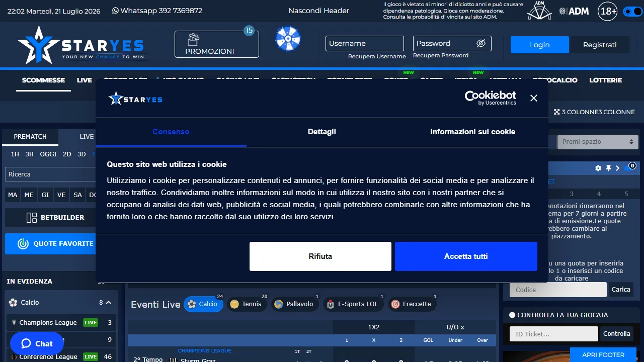 La homepage di staryes