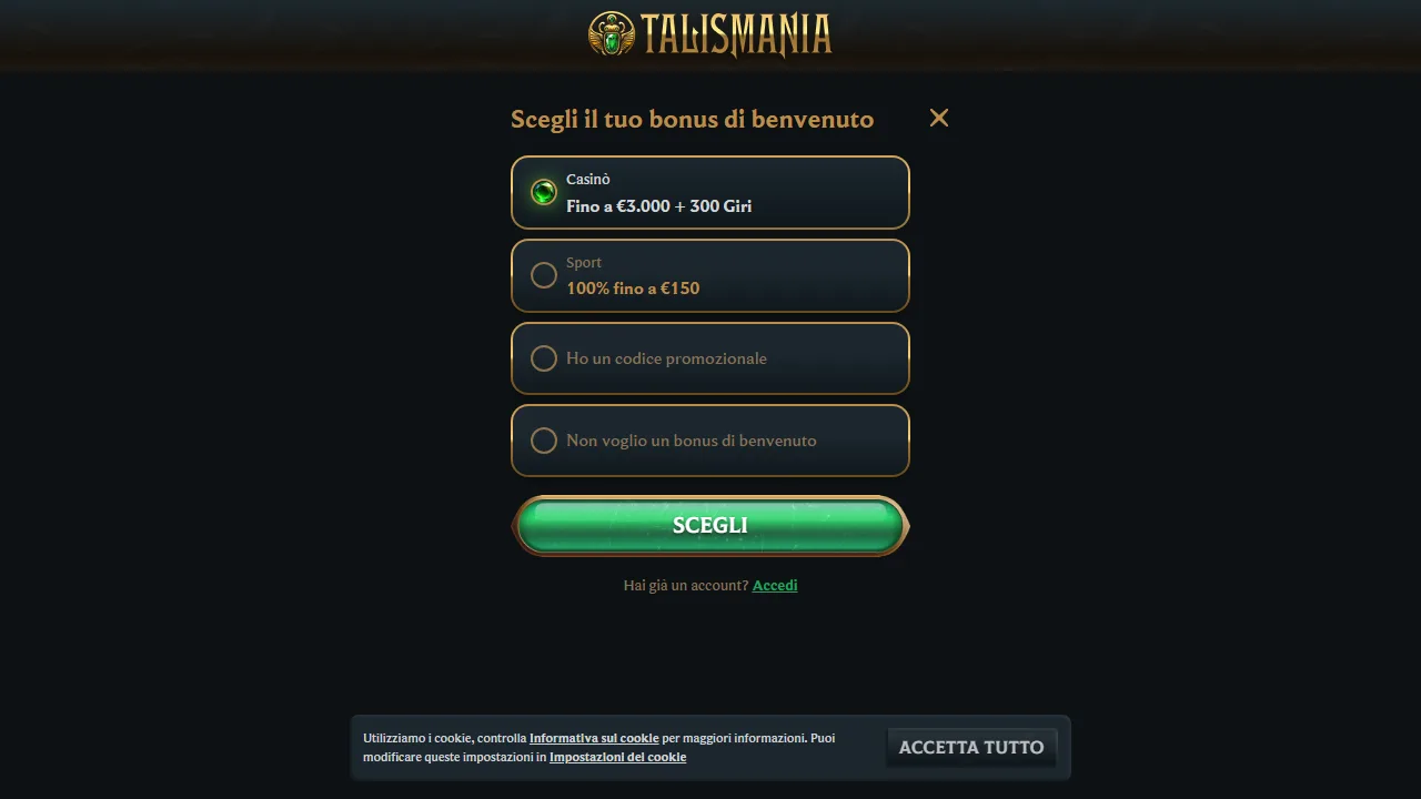 TalisMania Recensioni 11 Il form di registrazione di talismania