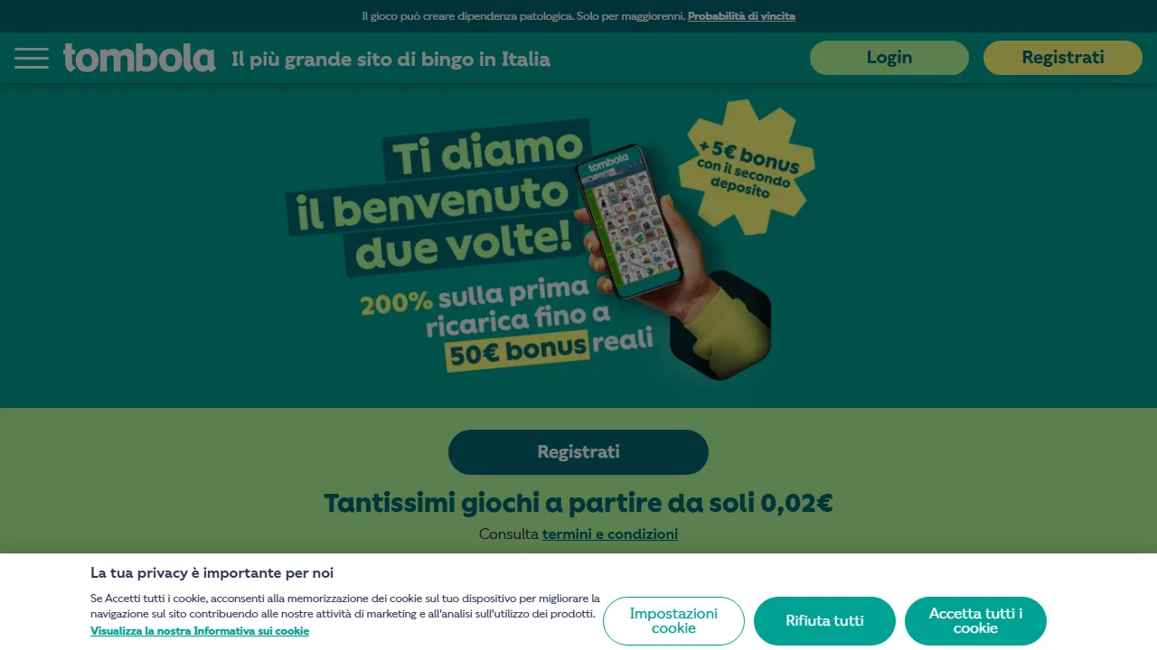 Tombola Recensioni 4 La homepage di tombola