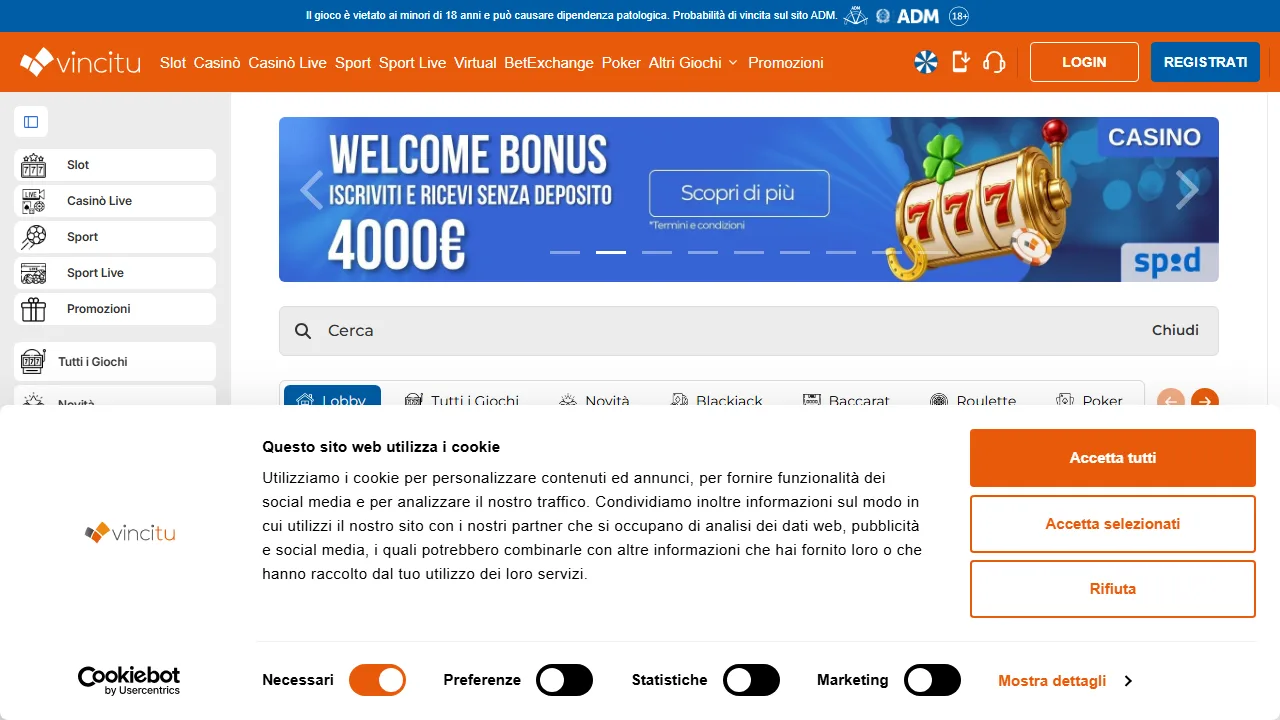 Il casinò online di vincitu