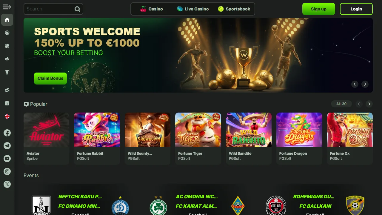 WeltBet Recensioni 4 La homepage di weltbet