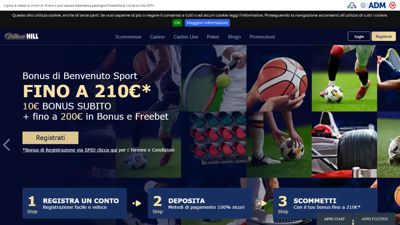 La homepage di william-hill