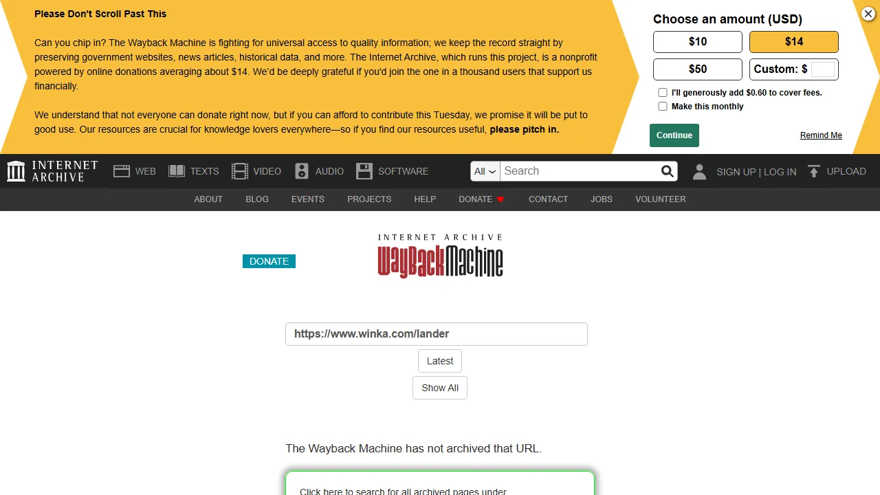 La homepage di winka