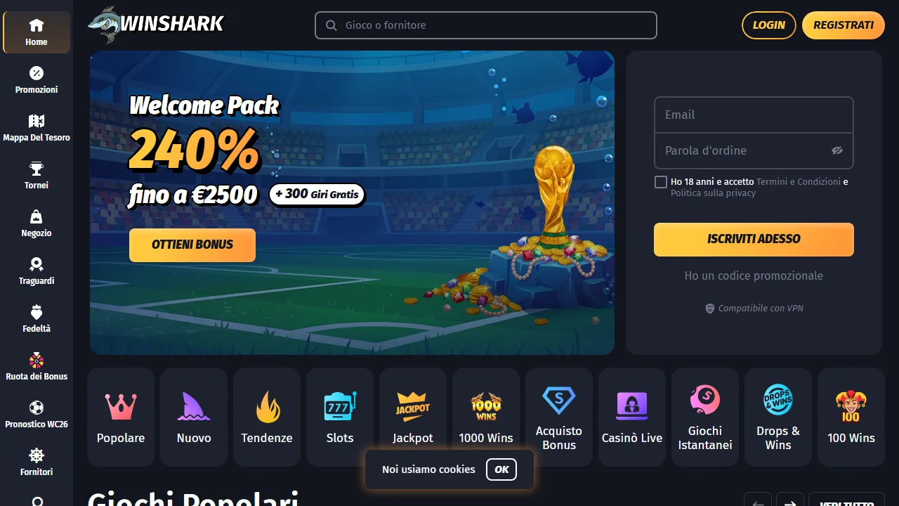 Winshark Recensioni 4 La homepage di winshark