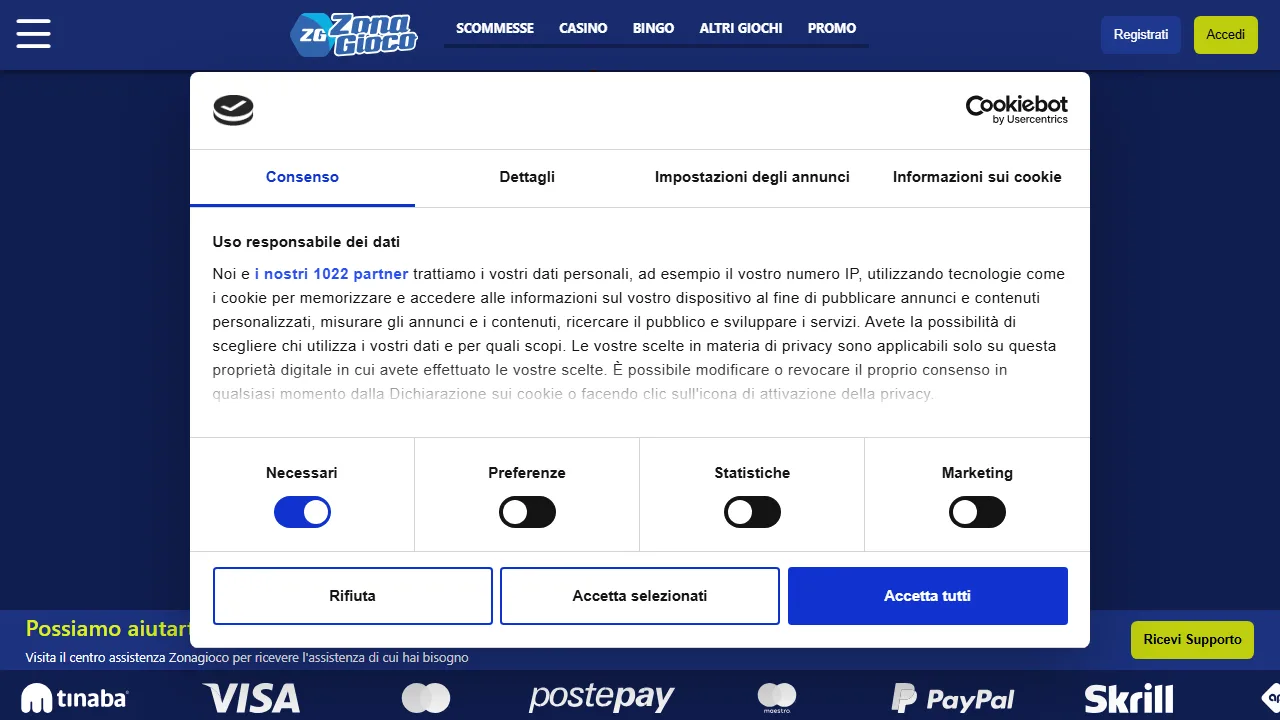 I metodi di pagamento di zonagioco