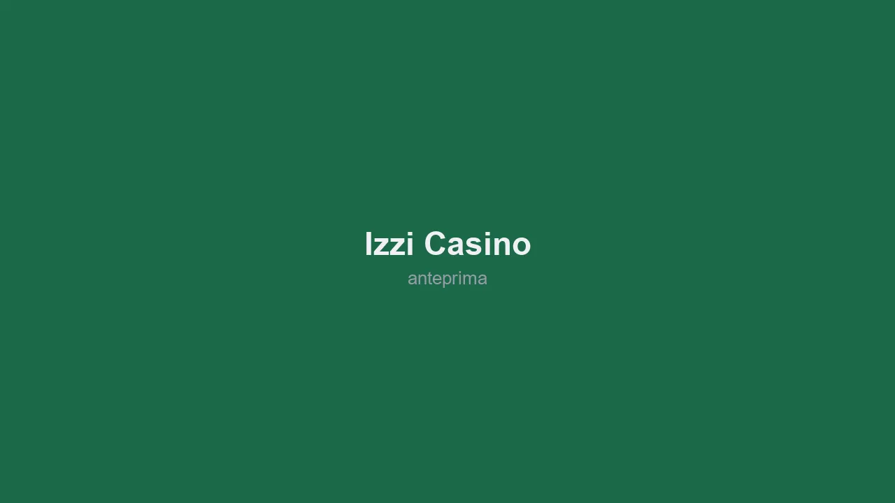Schermata di Izzi Casino