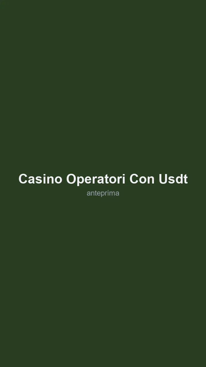 Schermata di Casino operatori con USDT